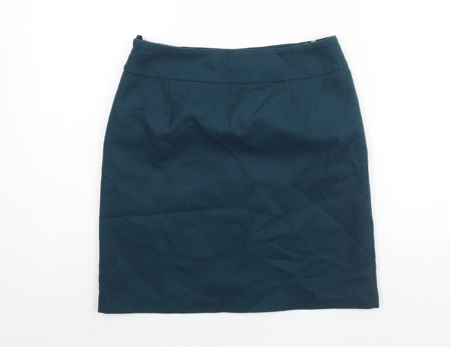 SKS Womens Blue Acrylic Straight & Pencil Skirt Size 28 in Zip - Button Detail