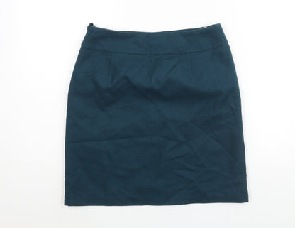 SKS Womens Blue Acrylic Straight & Pencil Skirt Size 28 in Zip - Button Detail
