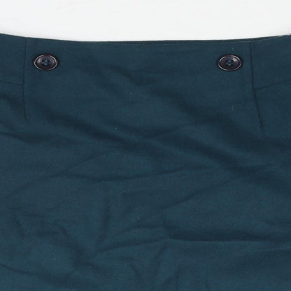 SKS Womens Blue Acrylic Straight & Pencil Skirt Size 28 in Zip - Button Detail