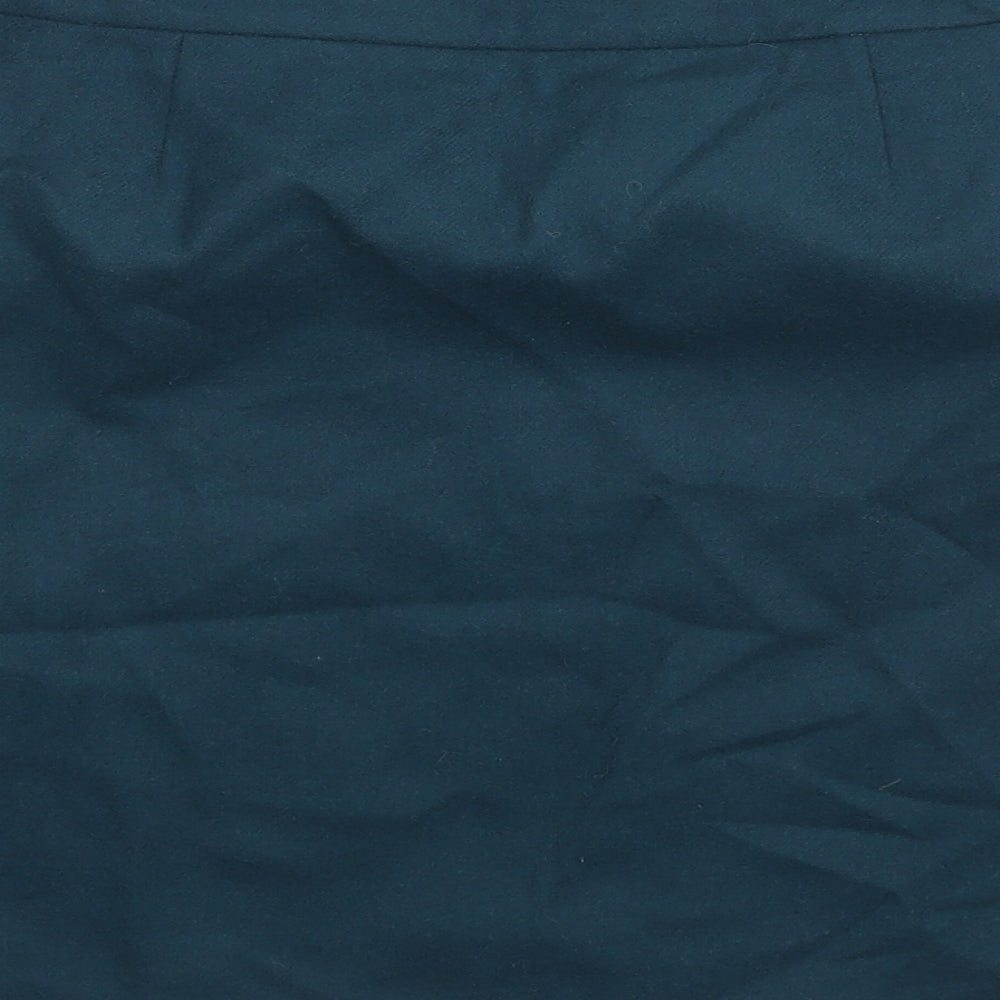 SKS Womens Blue Acrylic Straight & Pencil Skirt Size 28 in Zip - Button Detail
