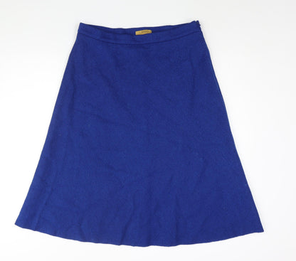 Per Una Womens Blue Wool A-Line Skirt Size 14 Zip