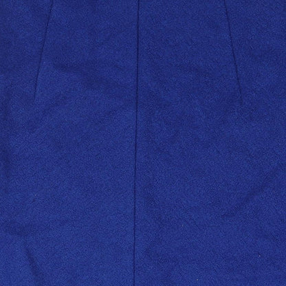 Per Una Womens Blue Wool A-Line Skirt Size 14 Zip