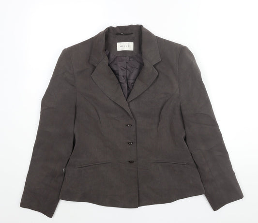 Minuet Womens Brown Jacket Blazer Size 12 Button