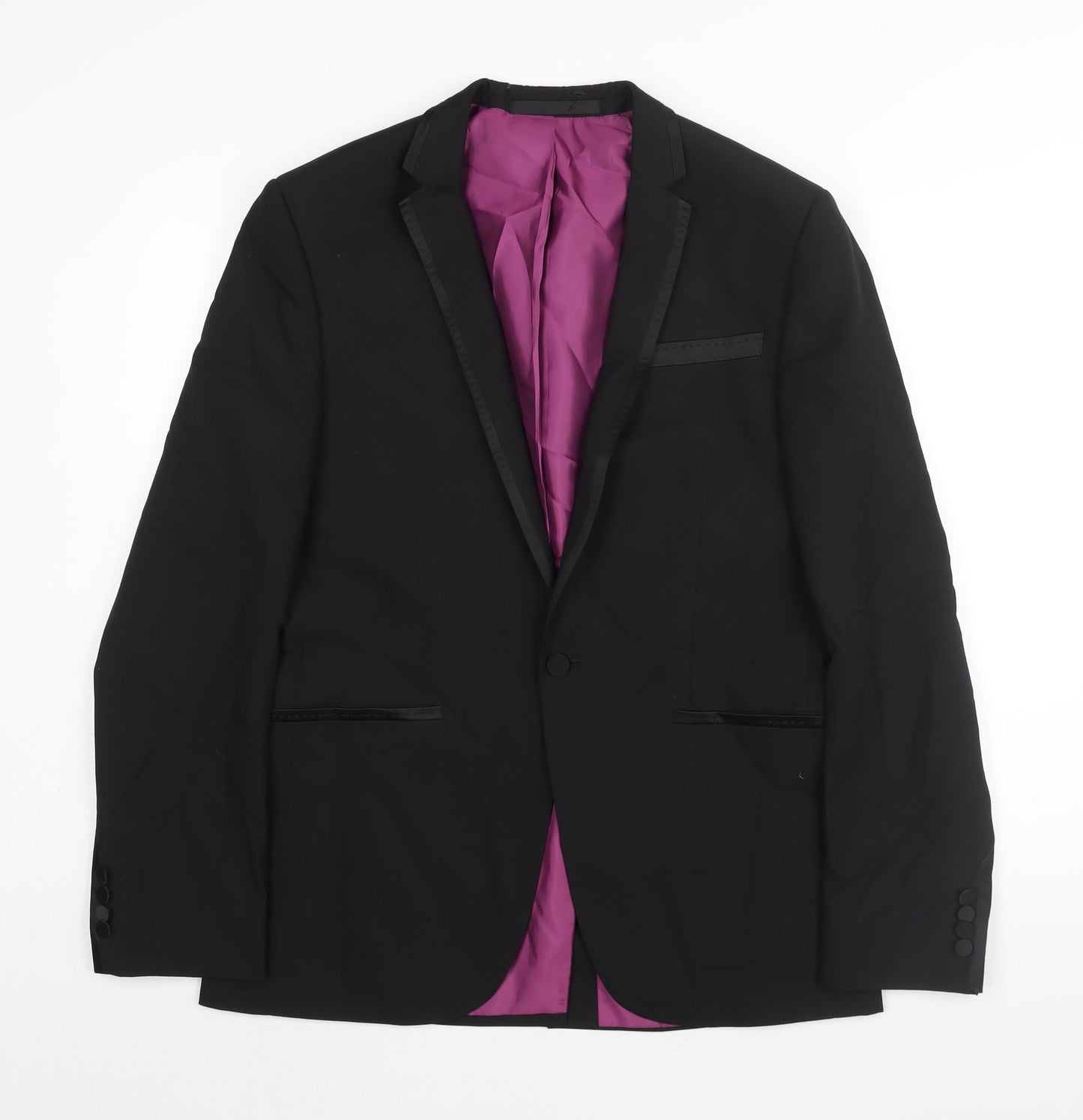 Mens UK Size 40 Marks and Spencer Regular Black Suit Tuxedo