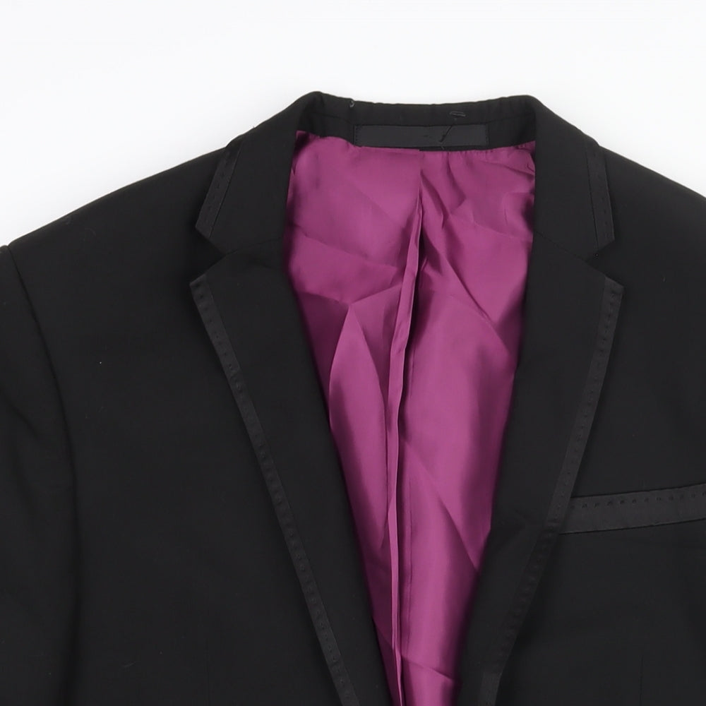 Mens UK Size 40 Marks and Spencer Regular Black Suit Tuxedo