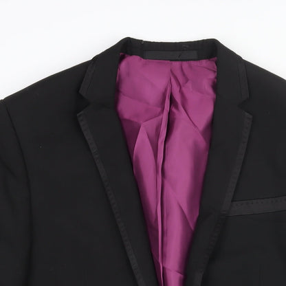 Mens UK Size 40 Marks and Spencer Regular Black Suit Tuxedo