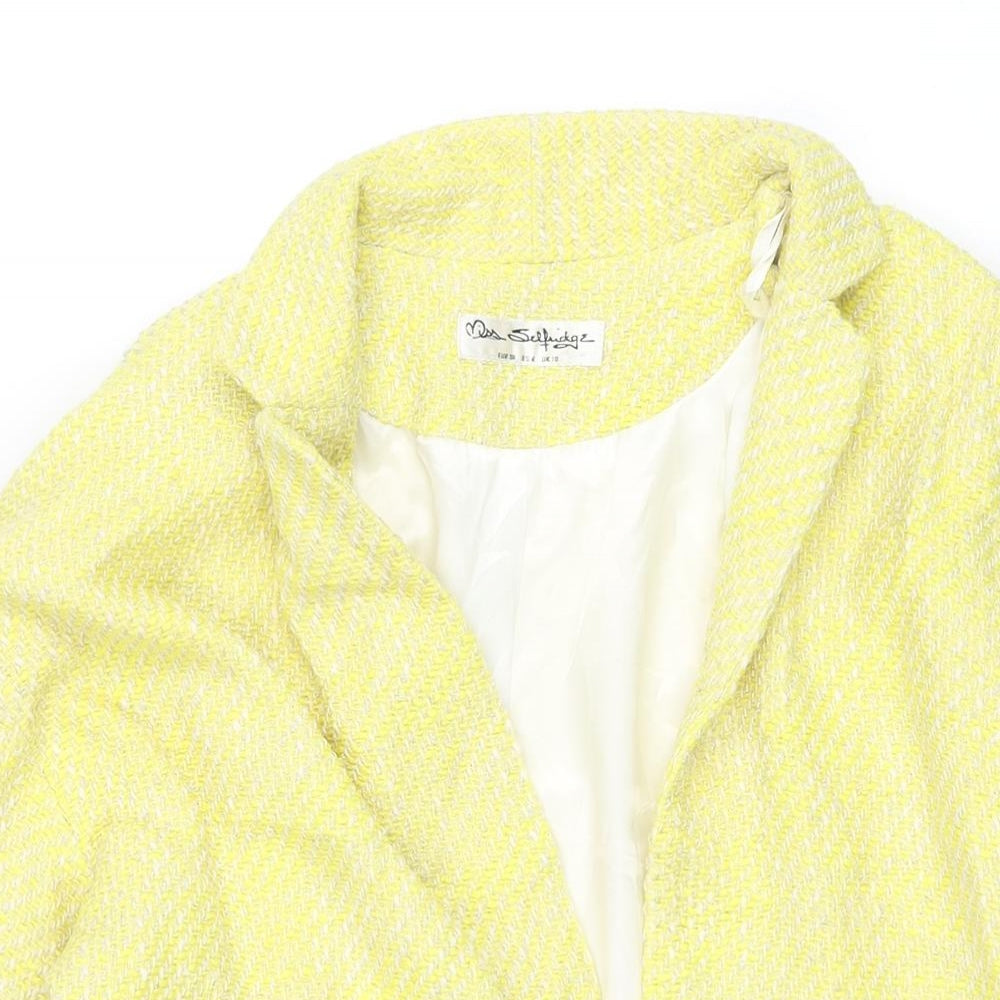 Miss Selfridge Womens Yellow Jacket Blazer Size 10