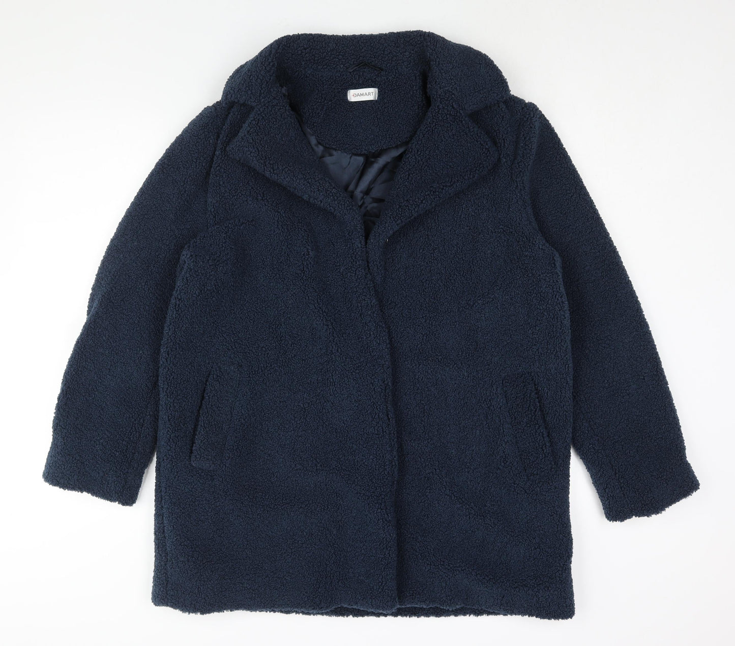 Damart Womens Blue Overcoat Coat Size 14 Snap