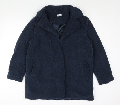 Damart Womens Blue Overcoat Coat Size 14 Snap
