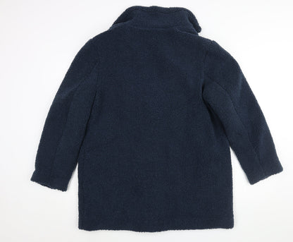 Damart Womens Blue Overcoat Coat Size 14 Snap