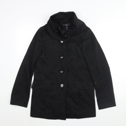 Womens UK Size 6 H&M Black Pea Coat