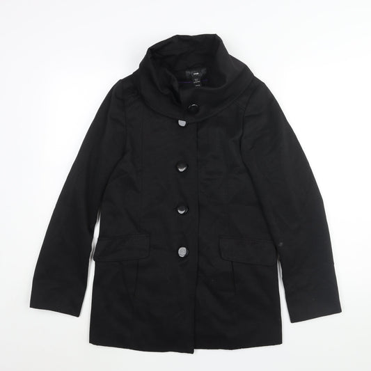 Womens UK Size 6 H&M Black Pea Coat