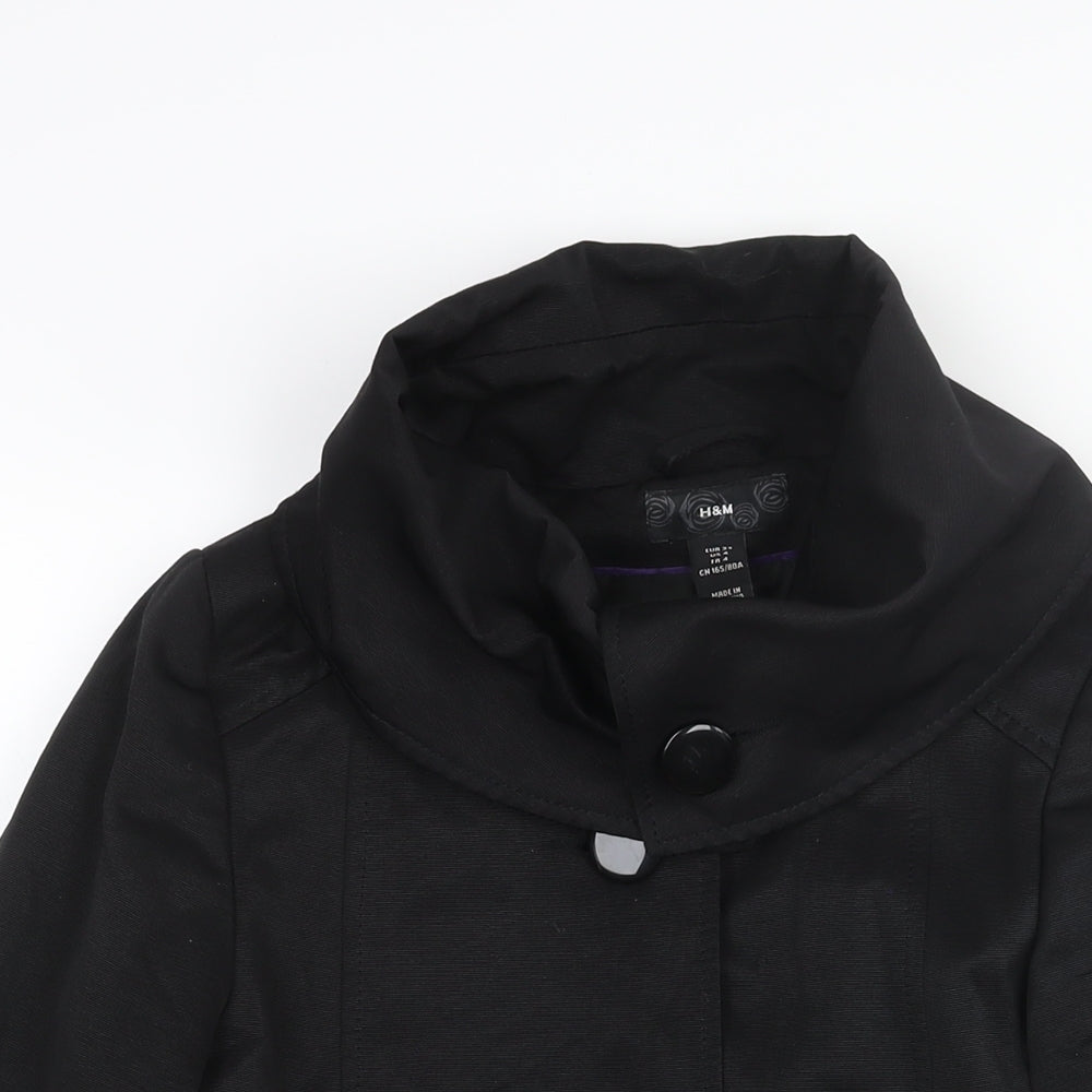 Womens UK Size 6 H&M Black Pea Coat