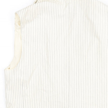 Marks and Spencer Womens Ivory Pinstripe Polyester Jacket Suit Waistcoat Size 8