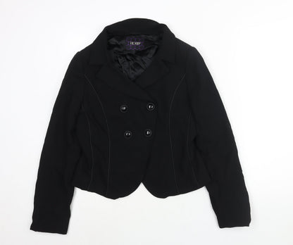 Hobs Womens Black Jacket Blazer Size 12 Button - Piping Detail