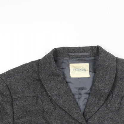 Viva You Womens Grey Jacket Size M Button