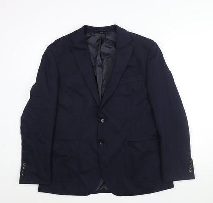 Marks and Spencer Mens Blue Polyamide Jacket Suit Jacket Size 42 Regular