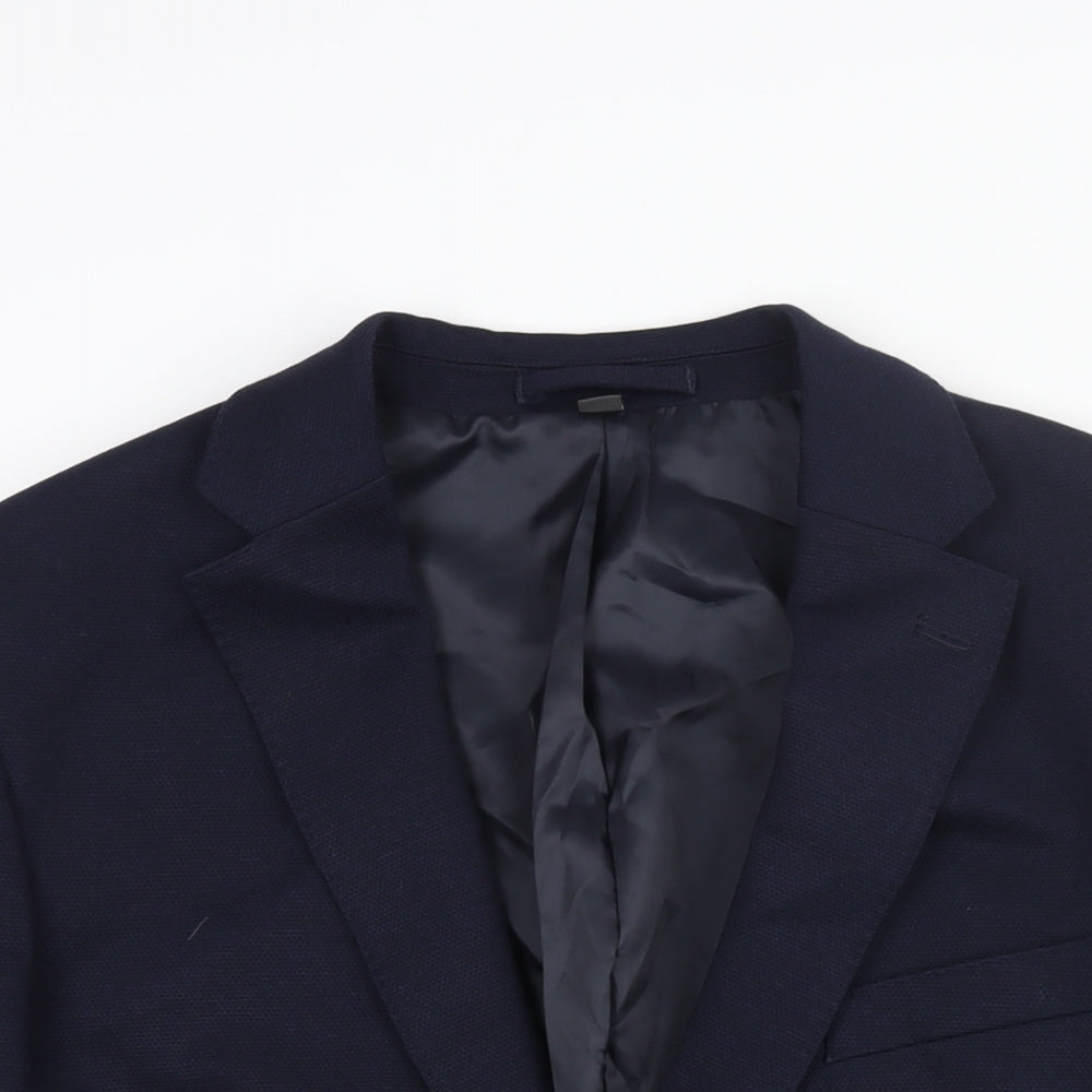 Marks and Spencer Mens Blue Polyamide Jacket Suit Jacket Size 42 Regular