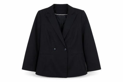 Ann Harvey] Womens Black Polyester Jacket Suit Jacket Size 16