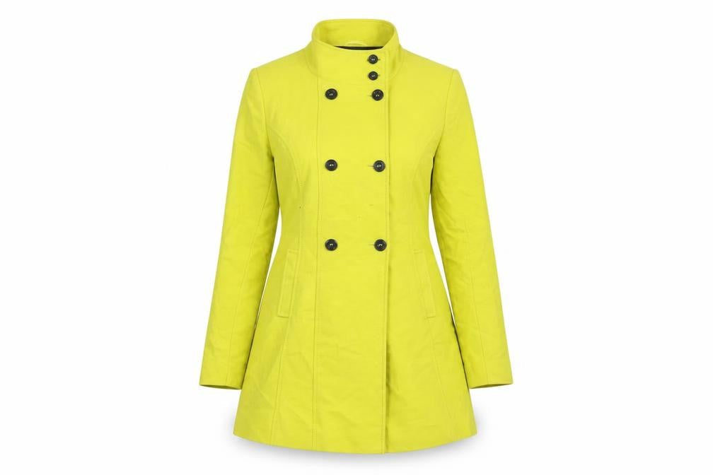 Womens UK Size 14 Per Una Yellow Overcoat