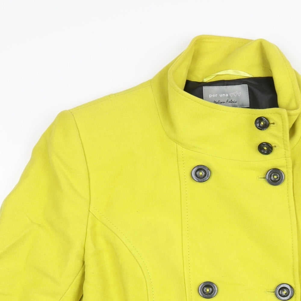 Womens UK Size 14 Per Una Yellow Overcoat