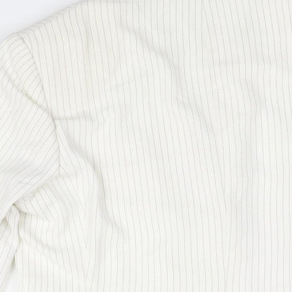 Marks and Spencer Womens Ivory Pinstripe Polyester Jacket Suit Jacket Size 16