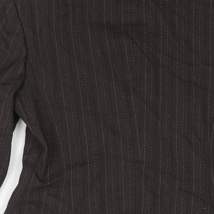 NEXT Womens Brown Pinstripe Polyester Jacket Suit Jacket Size 8