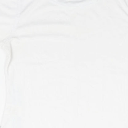 Lotto Womens White Polyester Basic T-Shirt Size 10 Round Neck Pullover - Stripe Detail
