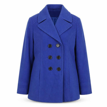 BHS Womens Blue Pea Coat Coat Size 14 Button - Double Breasted