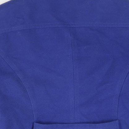 BHS Womens Blue Pea Coat Coat Size 14 Button - Double Breasted