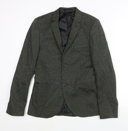 Mens UK Size 36 Topman Regular Green Suit Jacket