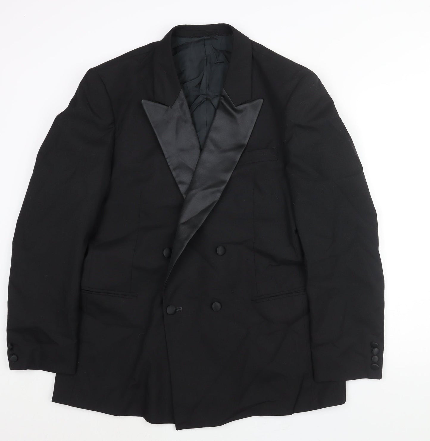 Mens UK Size 42 Hector James Regular Black Suit Tuxedo