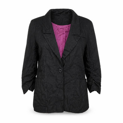 Liquid Womens Black Jacket Blazer Size S Button - Rouched Sleeve