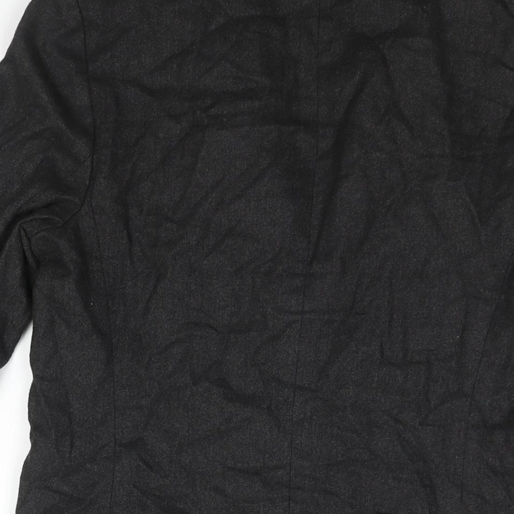 Liquid Womens Black Jacket Blazer Size S Button - Rouched Sleeve