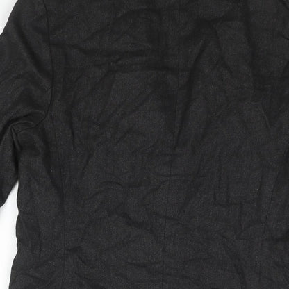 Liquid Womens Black Jacket Blazer Size S Button - Rouched Sleeve