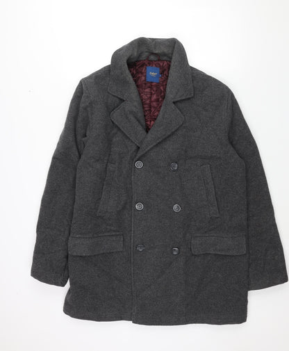 Mens UK Size L Cotton Traders Grey Pea Coat