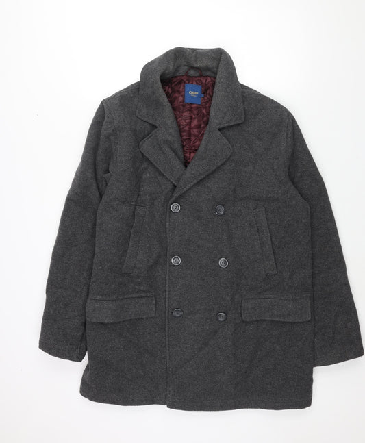 Mens UK Size L Cotton Traders Grey Pea Coat