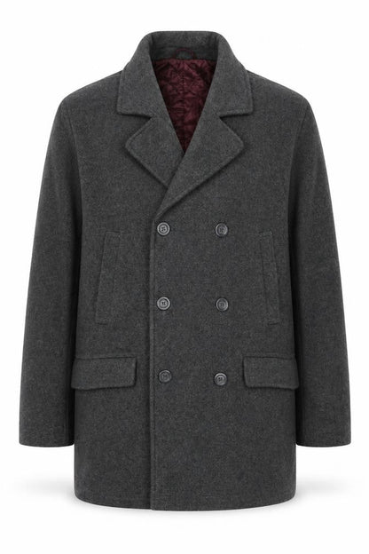 Mens UK Size L Cotton Traders Grey Pea Coat