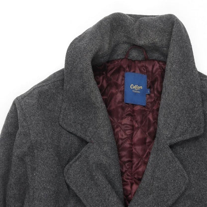 Mens UK Size L Cotton Traders Grey Pea Coat