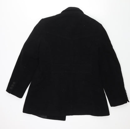 Autonomy Womens Black Pea Coat Coat Size 14 Button
