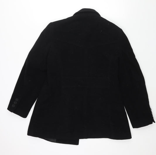 Autonomy Womens Black Pea Coat Coat Size 14 Button