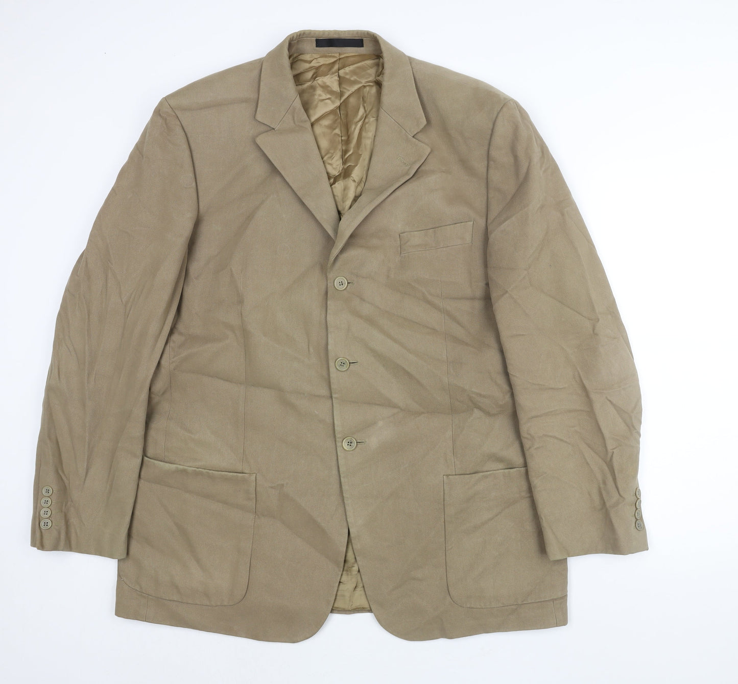 Mens UK Size 46 Marks and Regular Beige Suit Jacket
