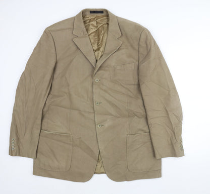 Mens UK Size 46 Marks and Regular Beige Suit Jacket