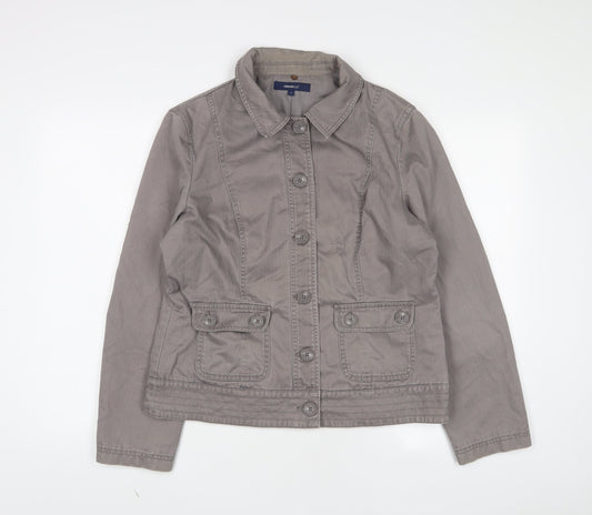 Casual Club Womens Brown Jacket Size 14 Button