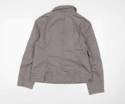 Casual Club Womens Brown Jacket Size 14 Button