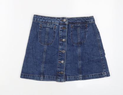 Womens UK Size 8 Topshop A-Line Denim Skirt