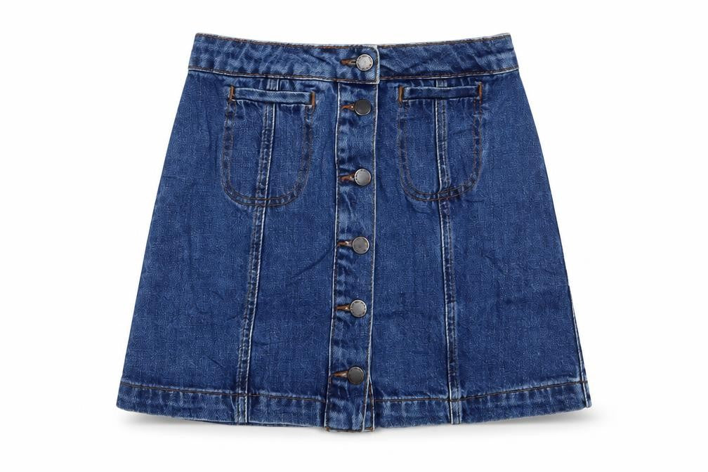 Womens UK Size 8 Topshop A-Line Denim Skirt