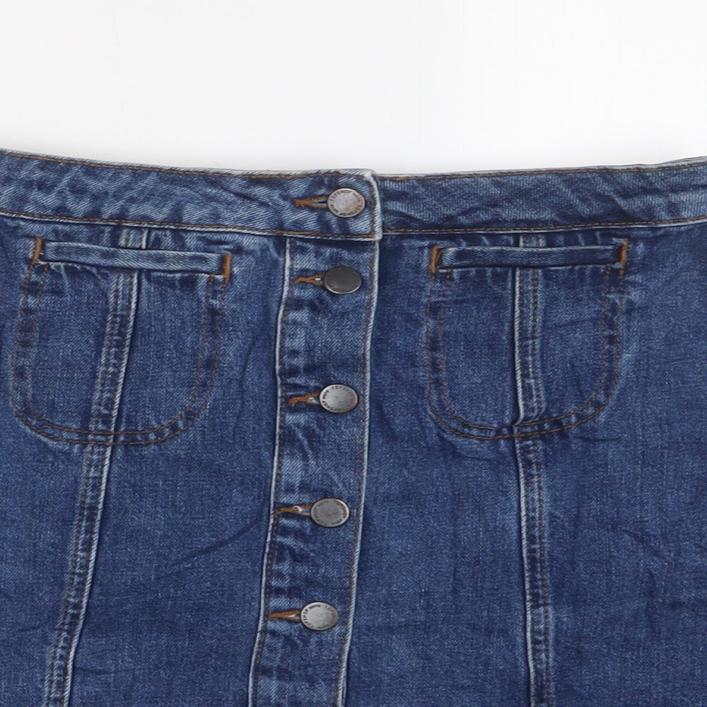 Womens UK Size 8 Topshop A-Line Denim Skirt
