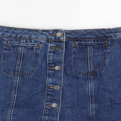 Womens UK Size 8 Topshop A-Line Denim Skirt