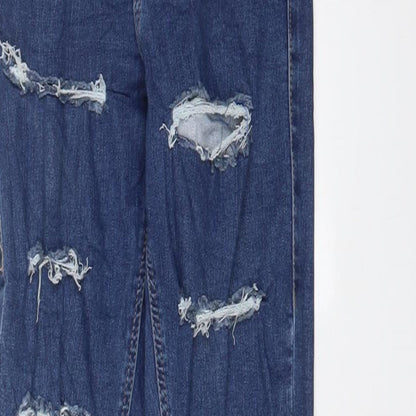 Topshop Womens Blue Cotton Skinny Jeans Size 26 in L32 in Regular Zip